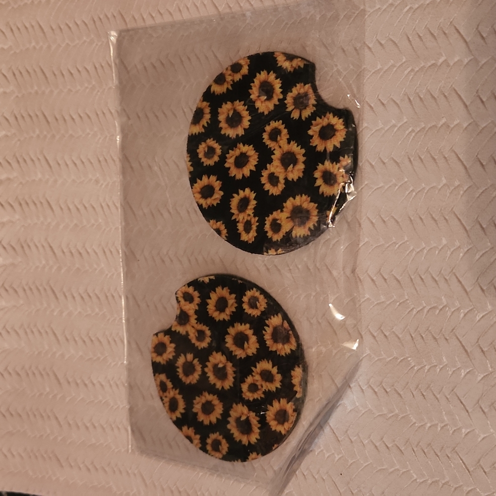 ⭐️Sunflower car coasters - Picture 2 of 2